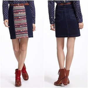 Anthropologie Patchwork Denim Skirt Size 27
